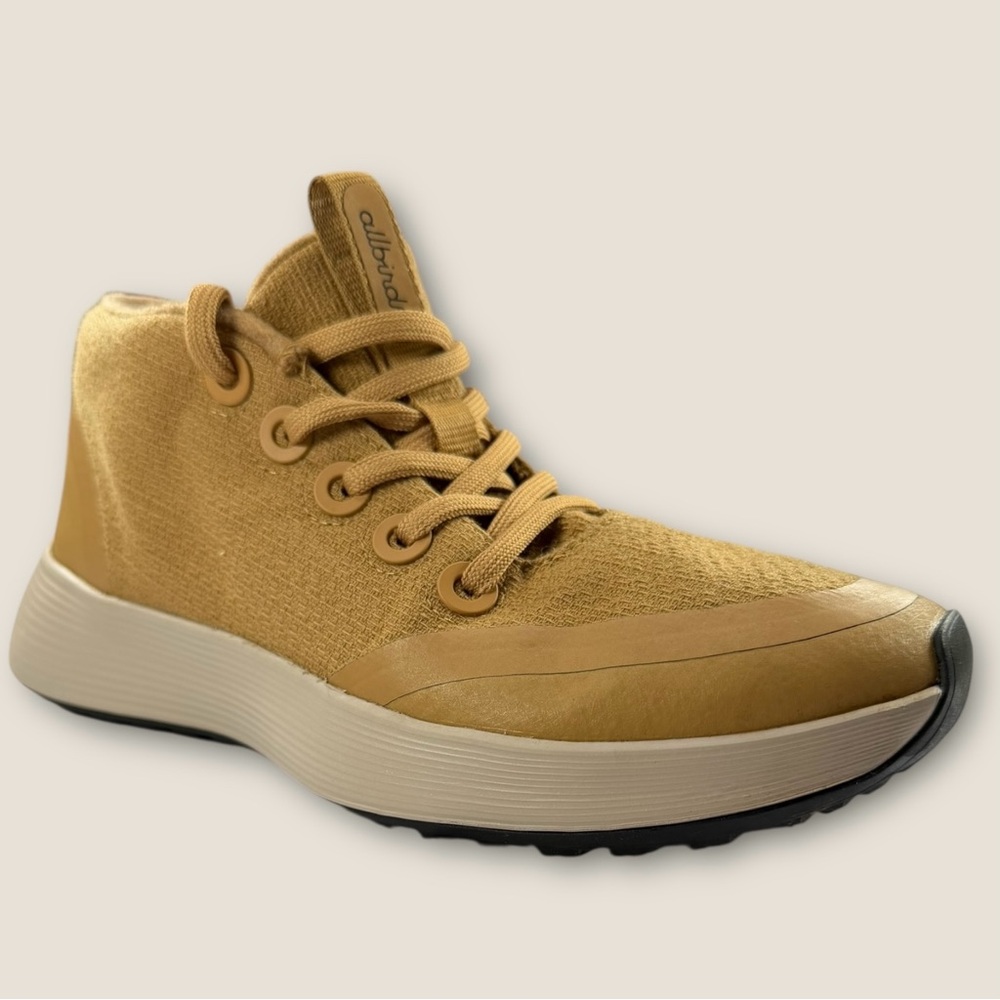 Allbirds Womens Tan Wheat Wool Runner Up Mizzle High Top Water Resistant Sneaker